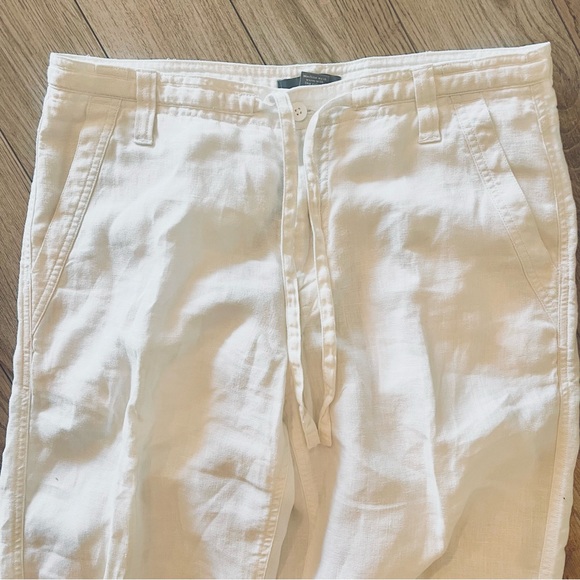 100% Linen Men's Pants 32x30 Apt. 9 Beach Summer Drawstring 4 pockets zip - Picture 2 of 8